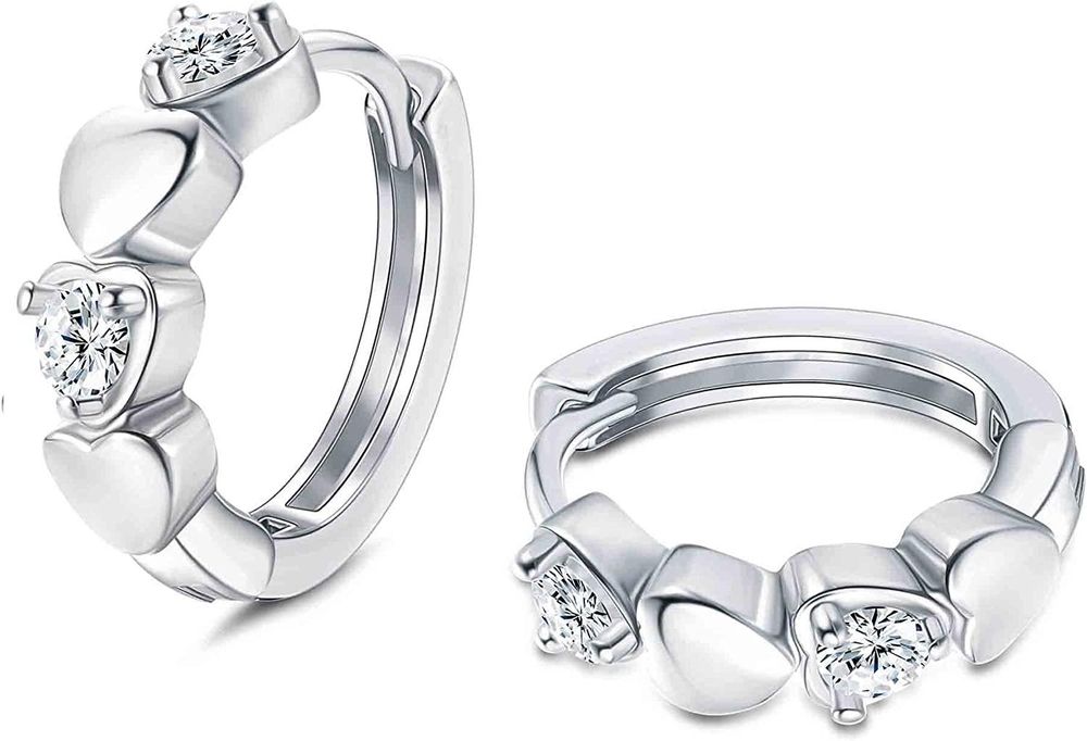 925 Sterling Silver Small Hoop Ohrring für Frauen Herz CZ Schmetterling Schläfer Huggie Ohrring niedliche runden winzigen Hoop Ohrring hypoallergenen Knorpel Manschette Hoop Ohrringe für empfindliche Ohren