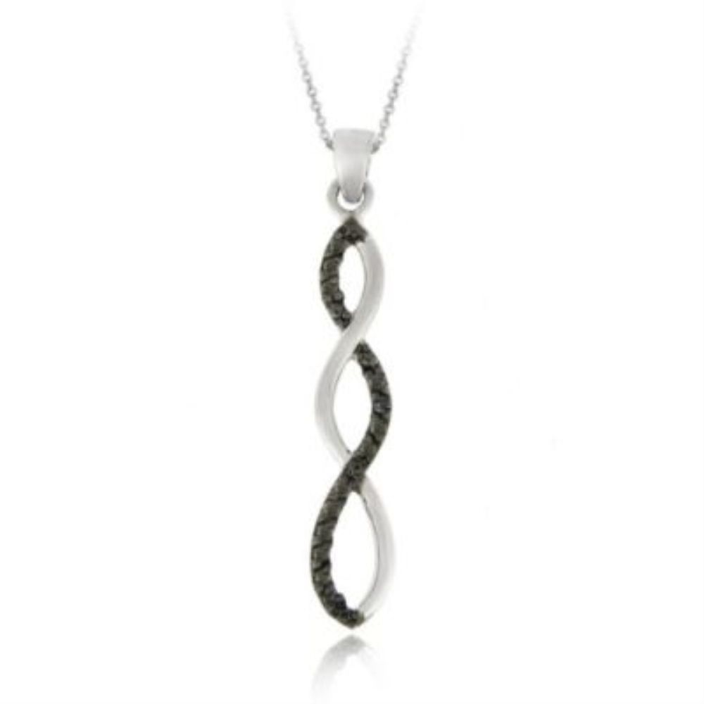 Sterling Silber Black Diamond Accent Infinity Anhänger