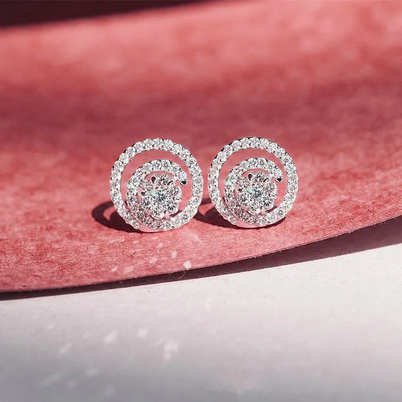 Hollow Small Disc Zircon Ohrringe weibliche Persönlichkeit