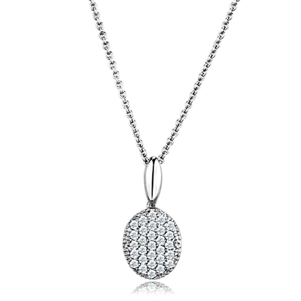 3W716 - Rhodium-Brass - Kettenhänger mit AAA-Klasse CZ in Clear