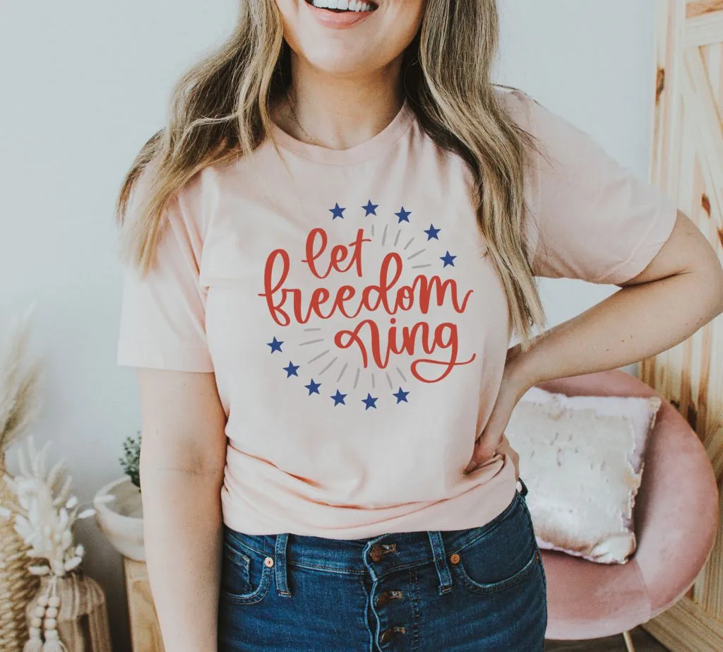 Let Freedom Ring T-Shirt, Sommer-T - Shirt, Patriotisches T-Shirt, Freedom Tee, 4th Of July Top, Shirt 's Tee, USA Shirt, Americana Geschenk, Mama Shirt