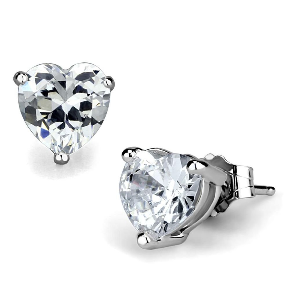 LOS883 - Rhodium 925 Sterling Silber Ohrringe mit AAA-Klasse CZ in Clear