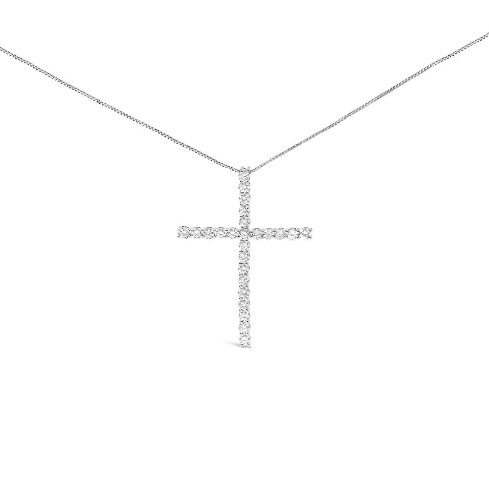 14K Weißgold 2.0 Cttw Lab Grown Diamant Cross 18