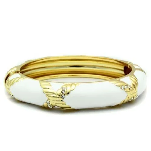 LO1958 - Gold Weiß Metall Armband mit Top-Grade - Kristall in Clear