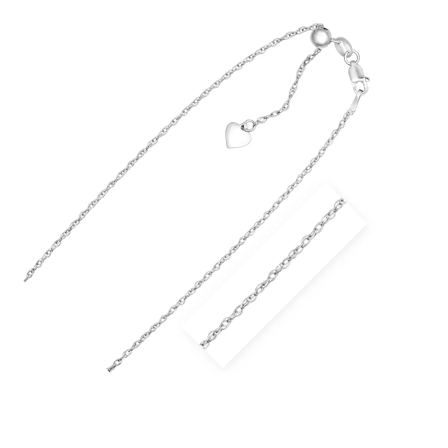 Sterling Silber 1,5 mm verstellbarer Seilkette
