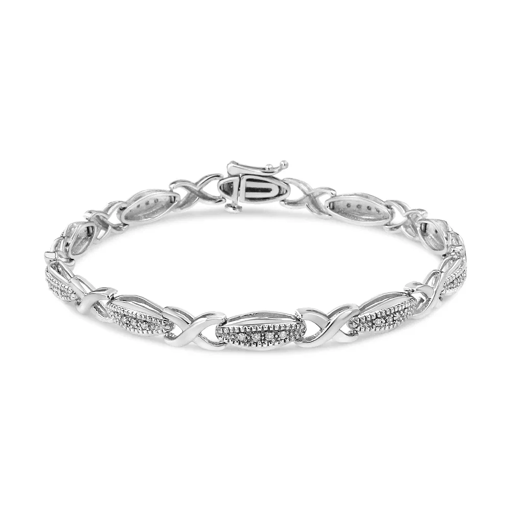 .925 Sterling Silber 1 / 5 Cttw Round-Cut Diamond