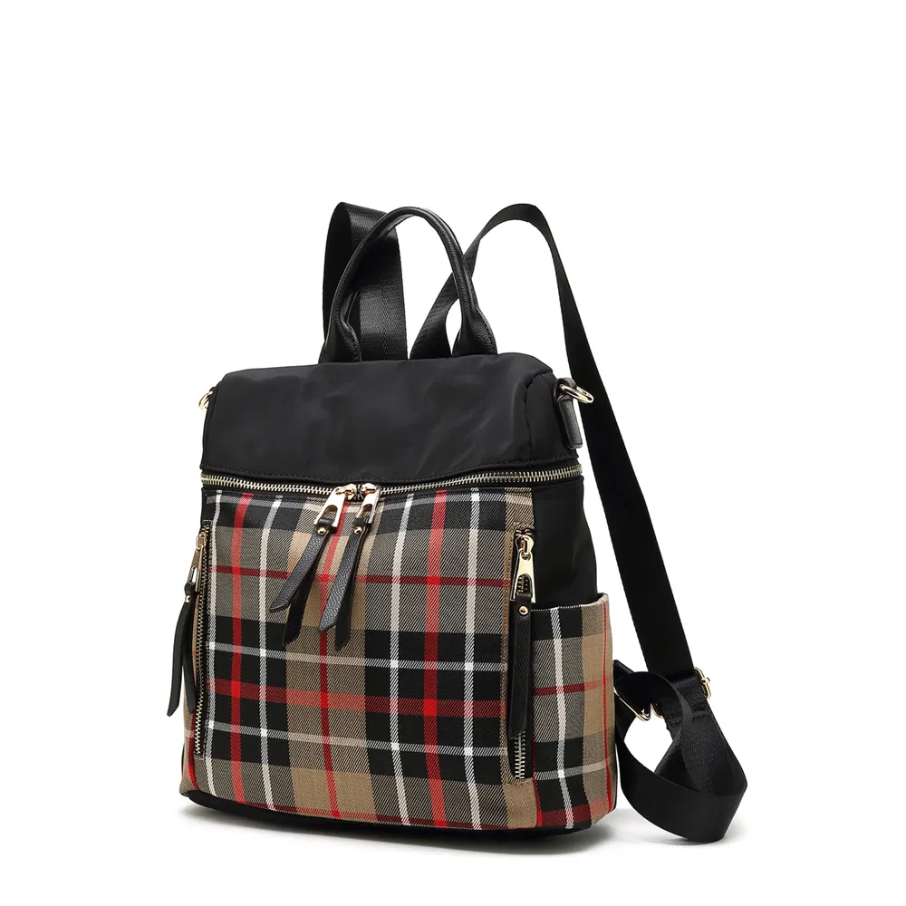 MKF Kollektion Nishi Plaid Rucksack Frauen von Mia K