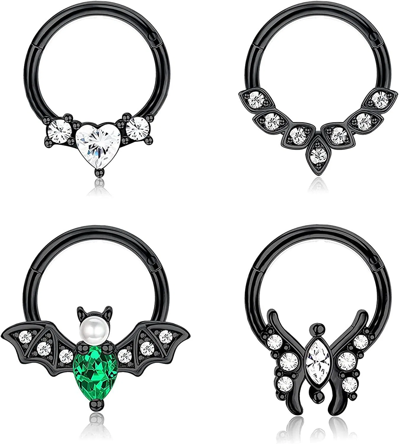 Daith Piercing 16G Daith Ohrringe chirurgische Septum Clicker für Frauen 8mm