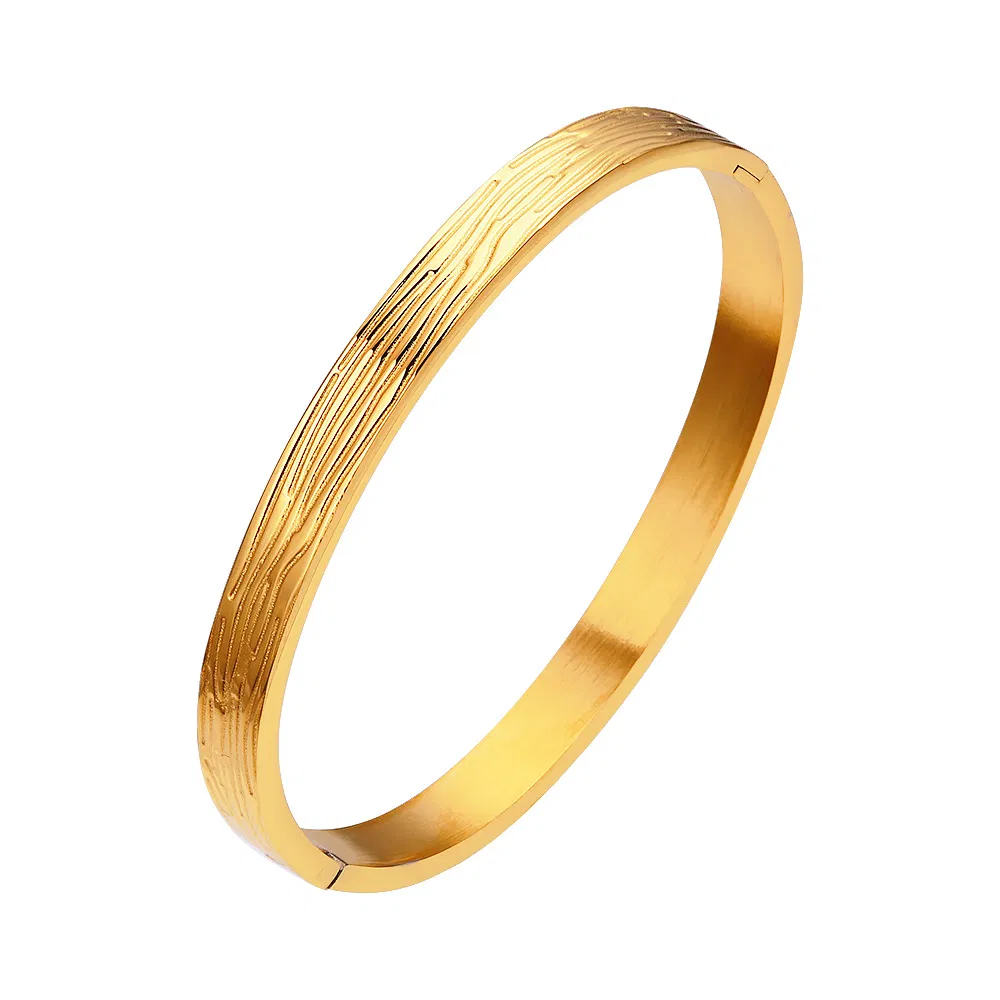 Damen Mode nicht-fading gestreifte Hammered Armband