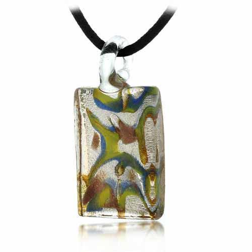 Murano Glass Swirl Design Seiden Halskette
