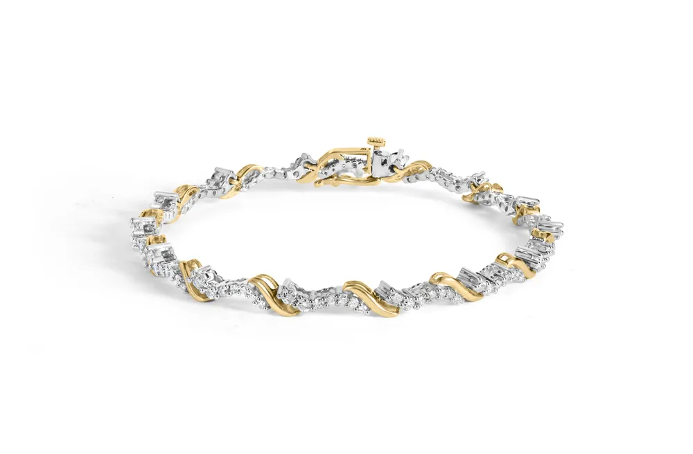 10 Karat Gelb und Weißgold 2,00 Cttw Diamant