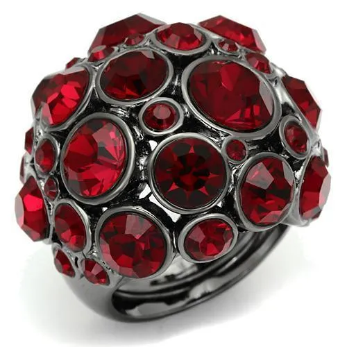 LO2501 - Ruthenium-Brass - Ring mit Top-Grade - Kristall in Siam