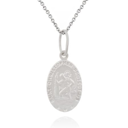 Sterling Silber Saint Christopher Oval Charm Anhänger