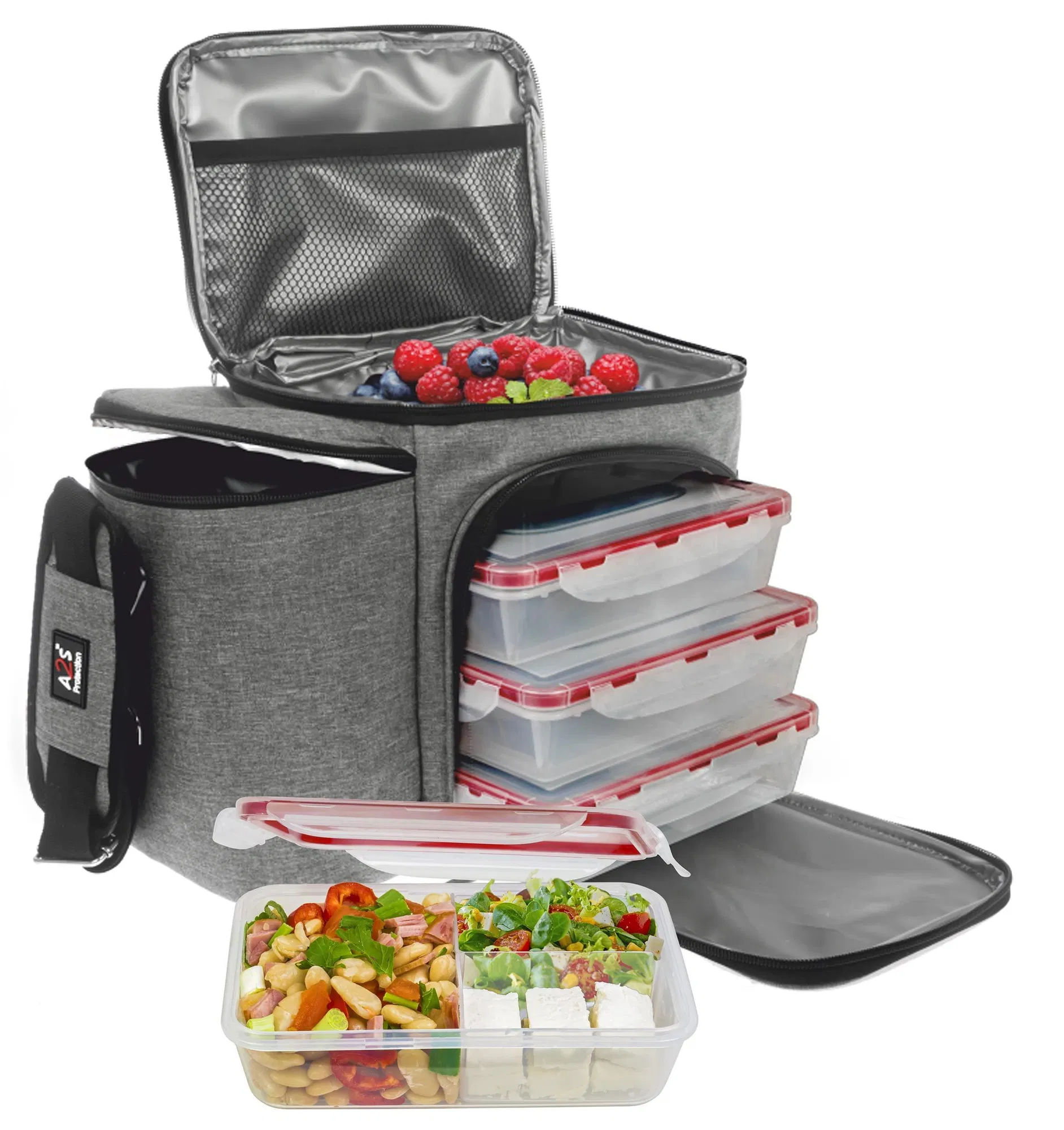 Mahlzeitenzubereitung Mittagessenbox 3 Stück Set Isolierte Mittagessenbox Für Frauen Männer 3 Bento-Stil - Container Innen Große Mittagessen Tasche BPA-freie Mikrowelle Geschirrspüler Safe