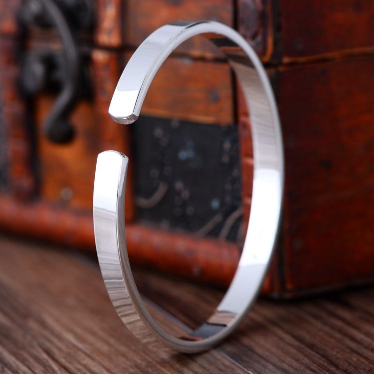 Sterling Silber Armband weibliches Paar von einfachen Glatten