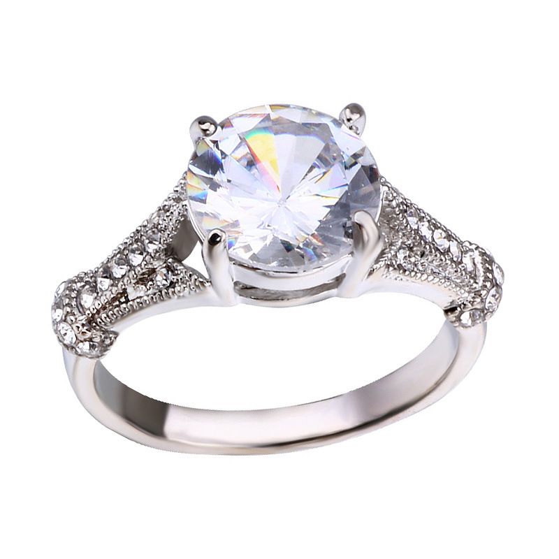 Round Style Super Sparkle Diamant Ring Schmuck