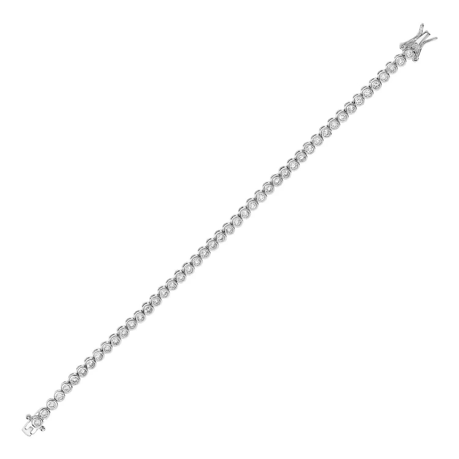 Tennis-Armband mit rundem Kubikzirkonia in Sterlingsilber