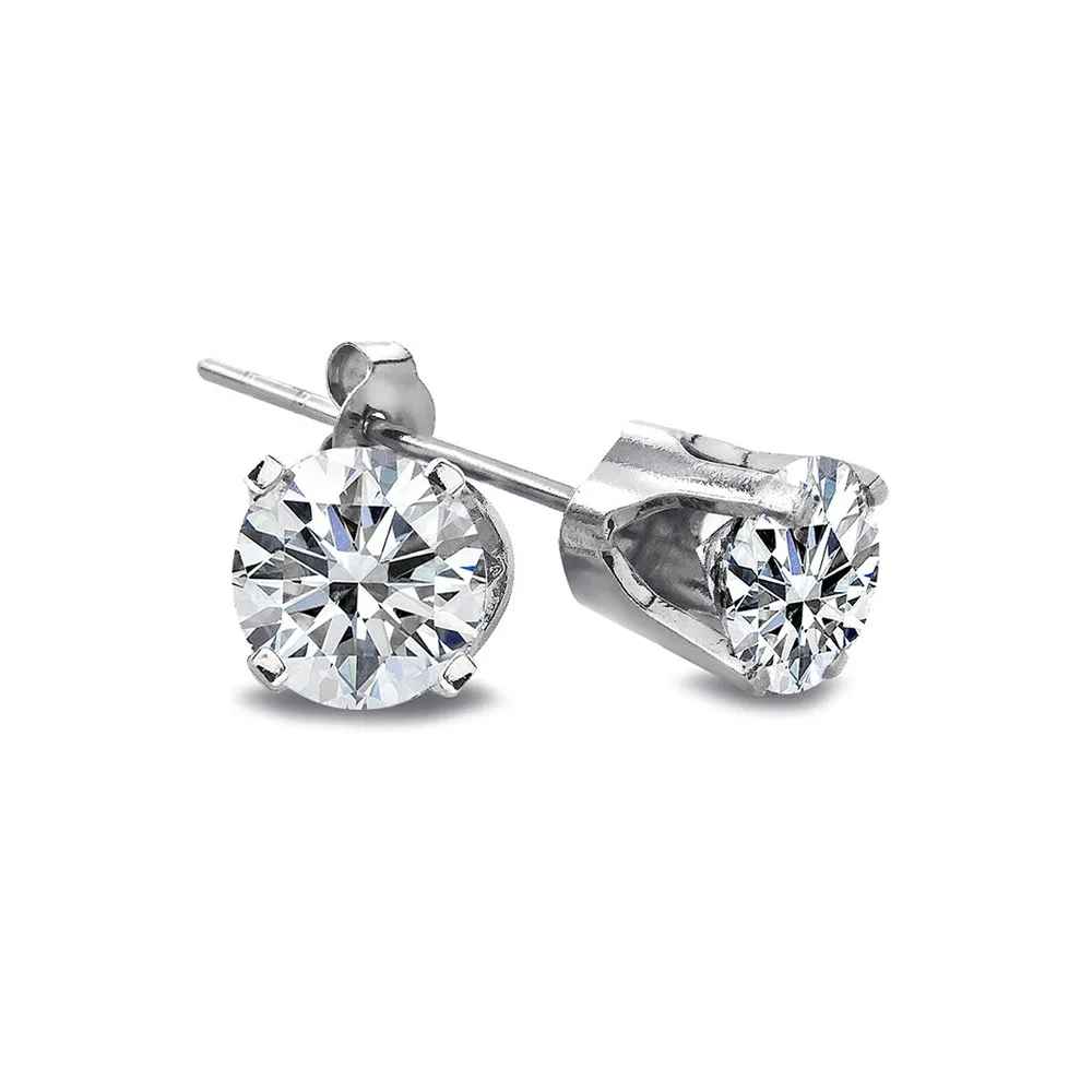 1 / 2 Carat Round Diamant 14K Weißgold Stud Ohrringe