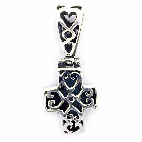 Sterling Silber Filigree Türkis Kreuz Anhänger