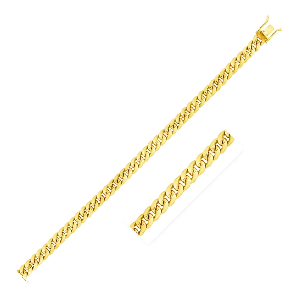 4,5 mm 14 Karat Gelbgold Semi Solid Miami Cuban Kette