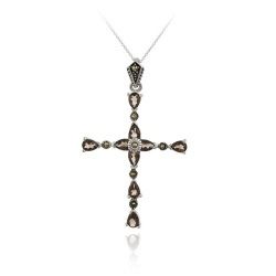 Sterling Silver Smoky Quarz / Marcasit Anhänger
