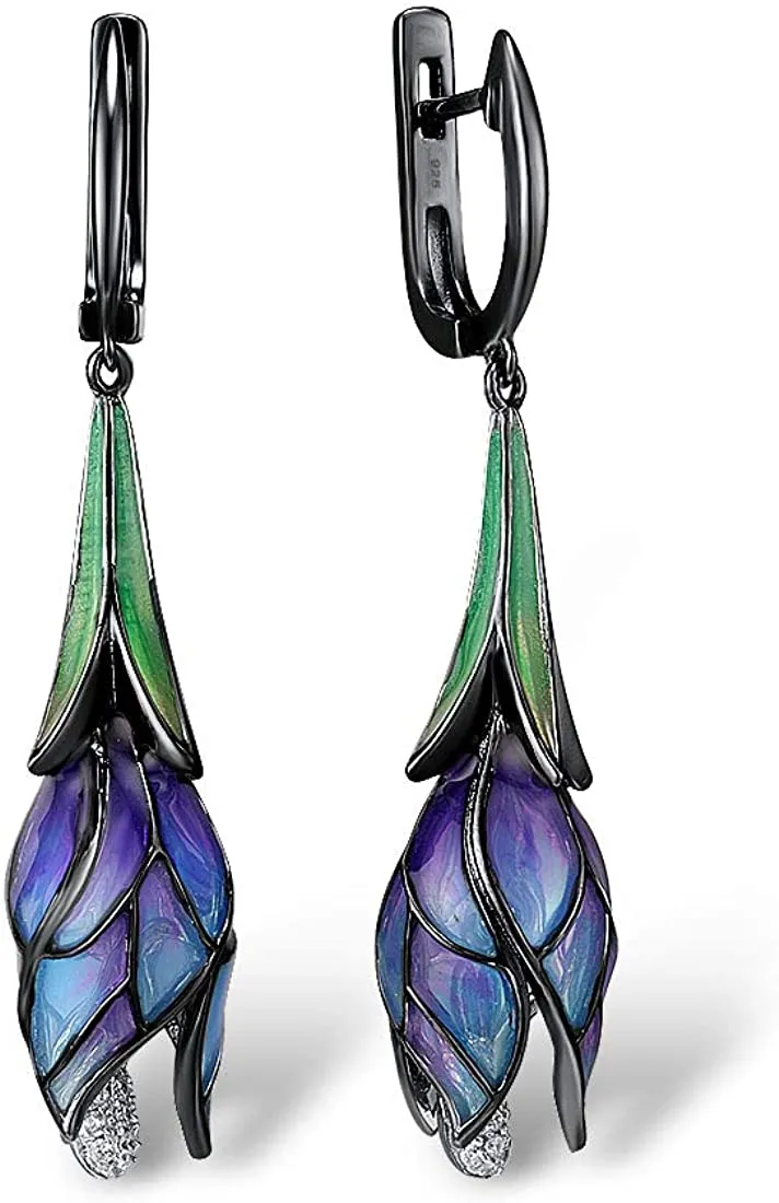 Santuzza Sterling Silver Enamel Tulip Ohrringe für Frauen