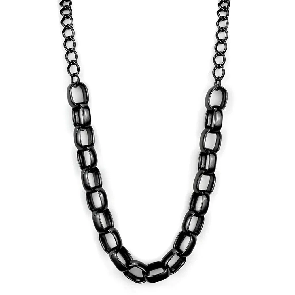 LO3723 - TIN Cobalt Schwarz Messing Halskette ohne Stein