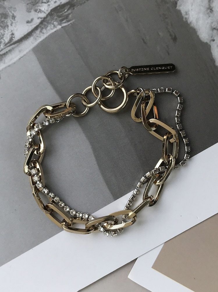 Einfaches Metall Gold Plated Chain Link Armband
