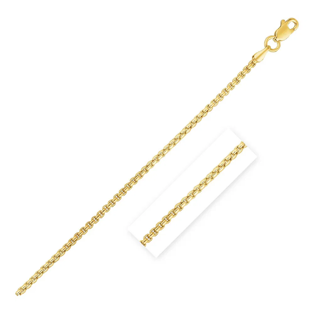 14 Karat Gelbgold Round Box Kette 1,35 mm