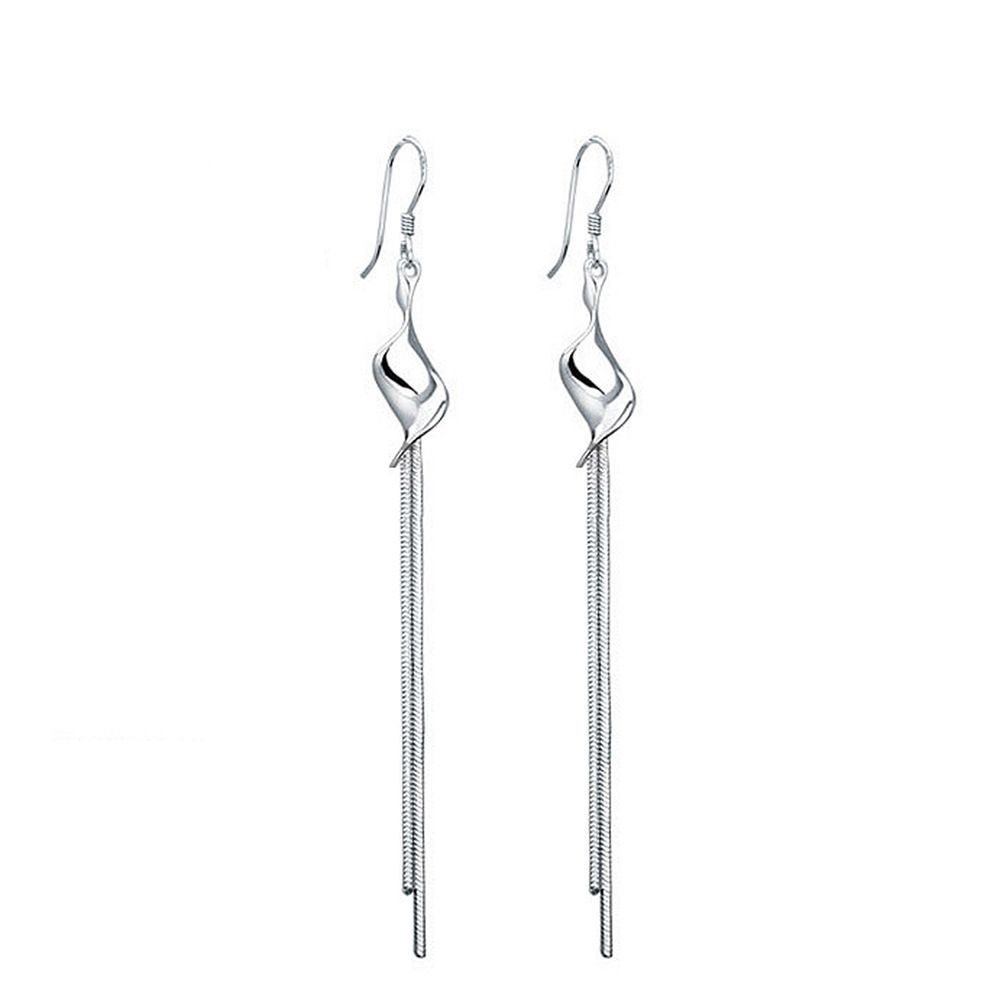 Elegante weibliche Silbering Ohrringe übertrieben Twisted Pieces