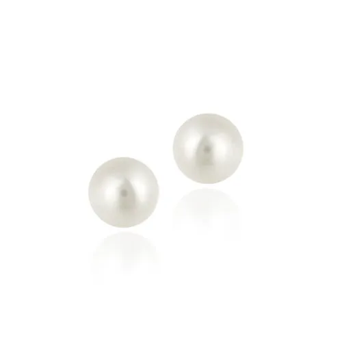 Sterling Silber Weiß Swarovski Elemente Pearl Stud Ohrringe, 8mm
