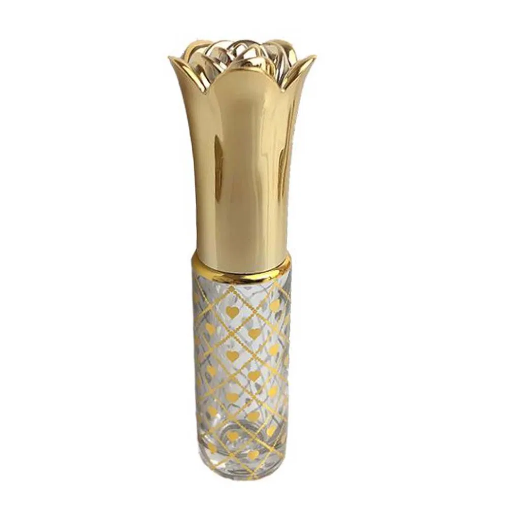 7ML Golden Heart Roller Flasche Glas ätherisches Öl Flasche Parfüm Dispenser kleine leere Flasche Rose tragbare kleine Probenflasche