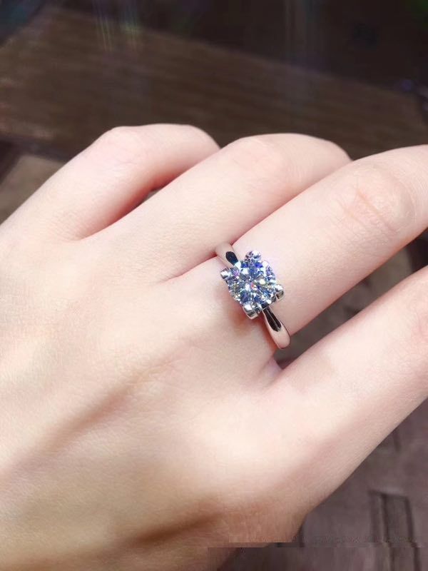 American Moissanite Diamant Ring Damen 18 Karat Gold