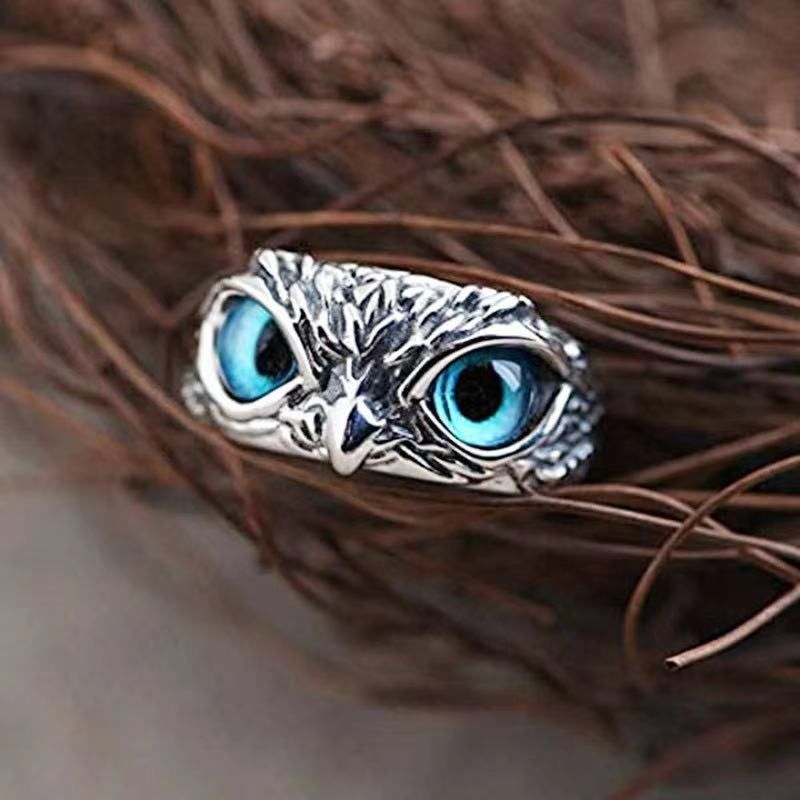 Öffnen verstellbarer Ring Legierung Zweig Eule Ring; Mode Schmuck weiblicher Hochzeitsfeier Schmuck Ring; Frauen Ringe Mann Ringe beste Geschenk