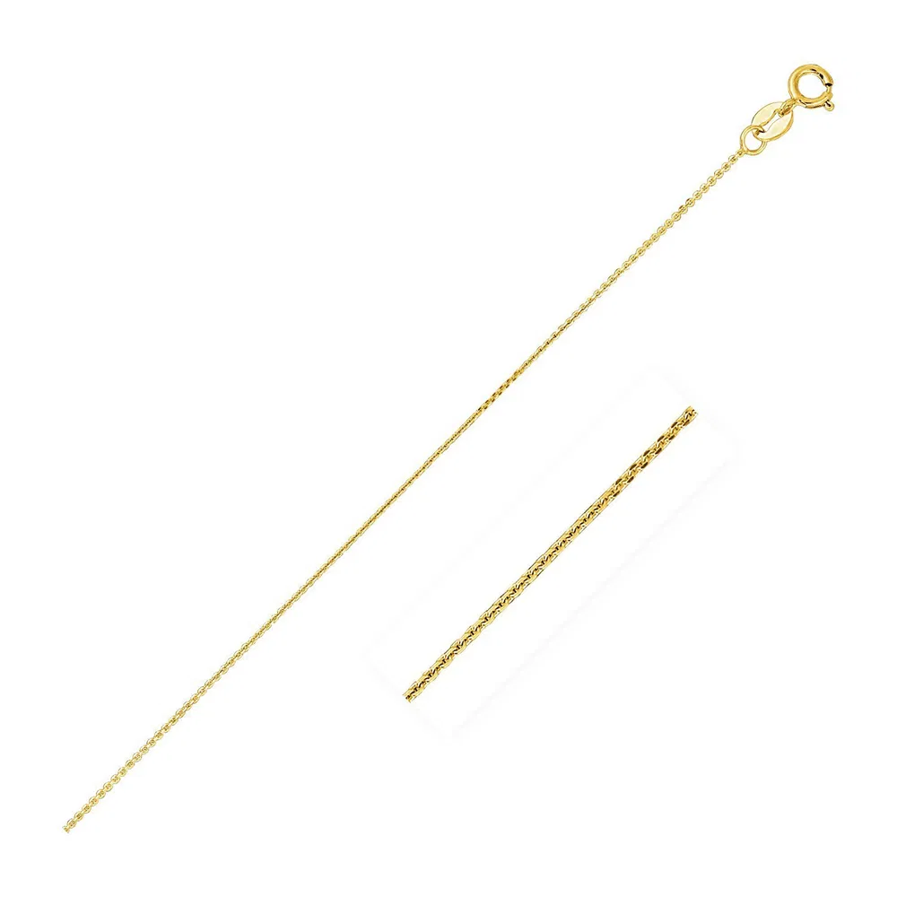 14 Karat Gelbgold Diamant Cut Cable Link Kette 0,8 mm