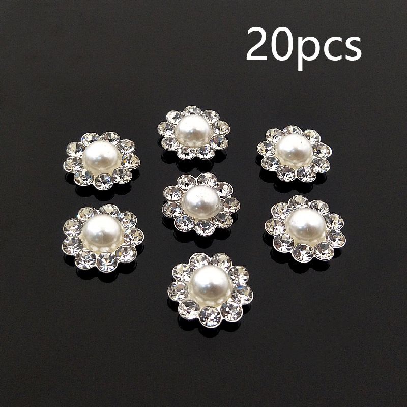 Neue Rhinestone Flower Disc Pearl Alloy Accessories DIY Round Diamond-Eingebettet Kopfbedeckung Accessories Schuh Ornament Corsage Accessories