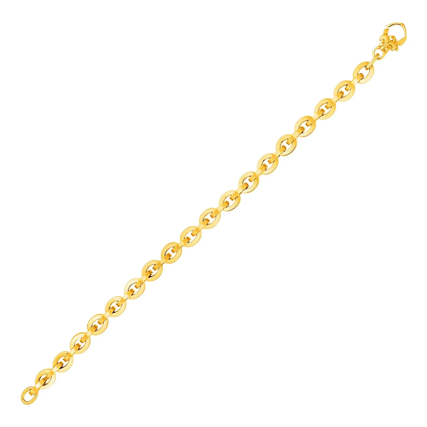 Glanzendes Oval Link Armband in 14 Karat Gelbgold