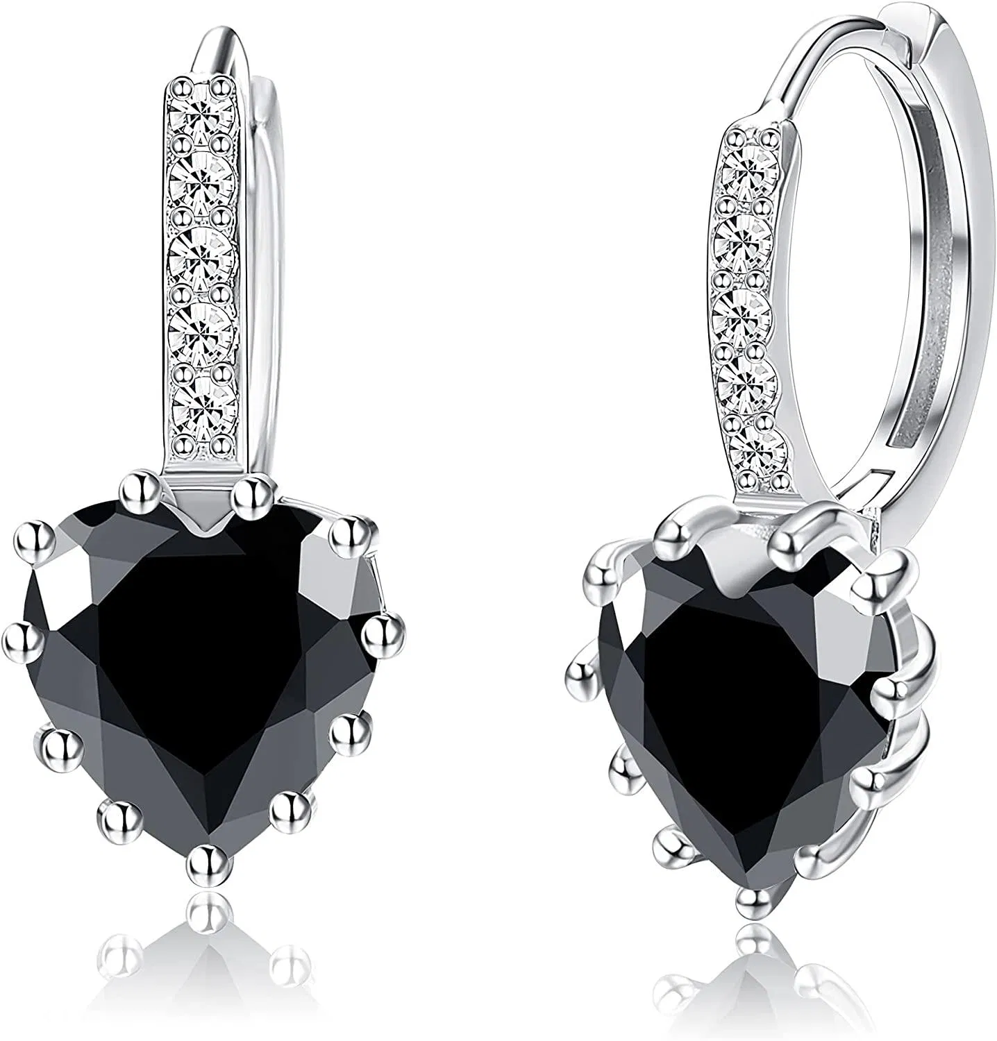 Drop Dangle Ohrringe für Frauen; 14K Gold Plated Leverback Ohrringe mit Herz-Form Cubic Zirkonia Huggie Hoop Ohrringe Mode für Egirls Zirkonia Ohrringe für Frauen