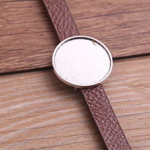 Einfaches Mode-Armband PU Lederlegierung Bottom Buckle 25mm
