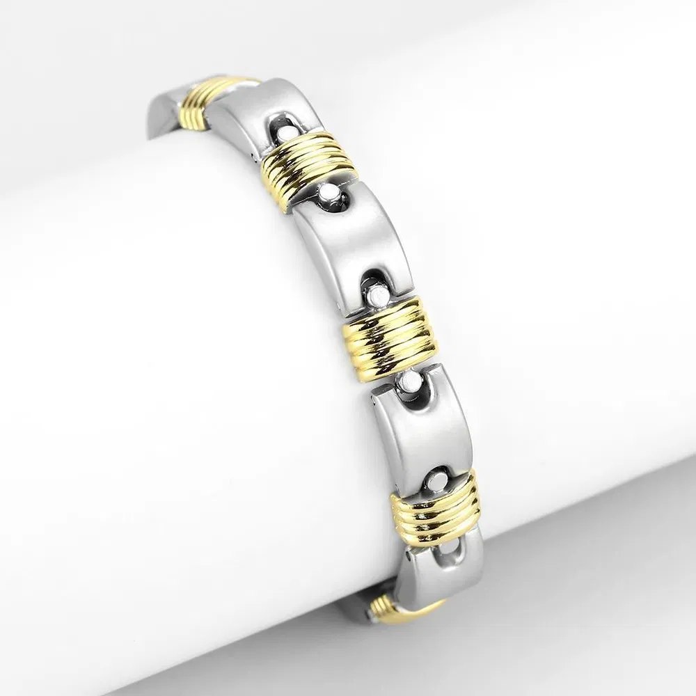 LO4738 - Gold + Rhodium Weißmetall-Armband ohne Stein