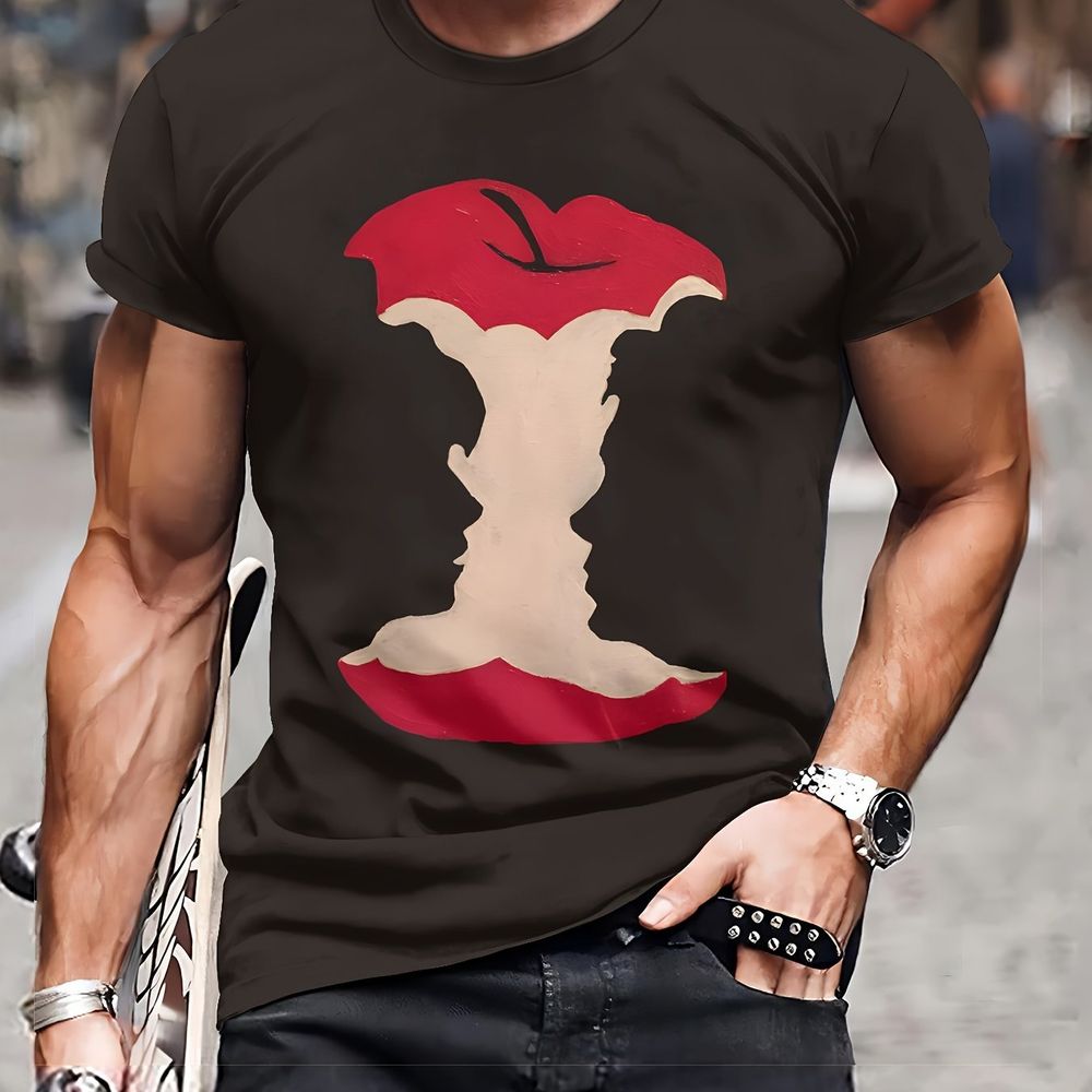 Modes 3D-gedrucktes T-Shirt für Männer - Hergestellt aus weichem und atmungsaktiven Polyester-Gefübe, maschinell waschbar, rundem Hals-Design, bequemer und ungezwungener Kleidung - Passend für tägliche Aktivitäten