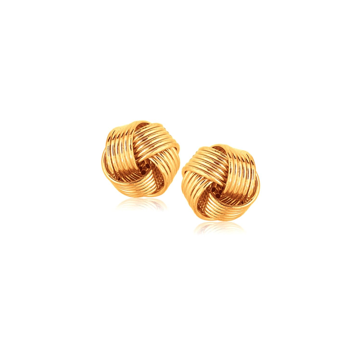 14 Karat Gelbgold Interlaced Love Knot Stud Ohrringe