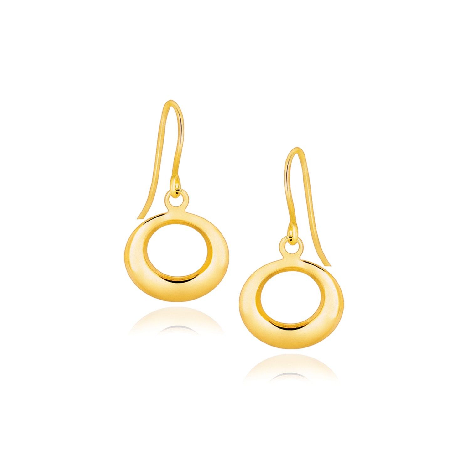 14 Karat Gelbgold Open Circle Dangle Ohrringe