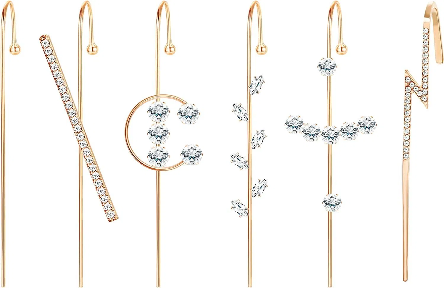 6PCS Mode Ohr Manschetten & Wraps Crawler Hook Ohrringe für Frauen einzigartige Warp Ohrringe langes Ohr Pin Ohrringe für Teenager Mädchen