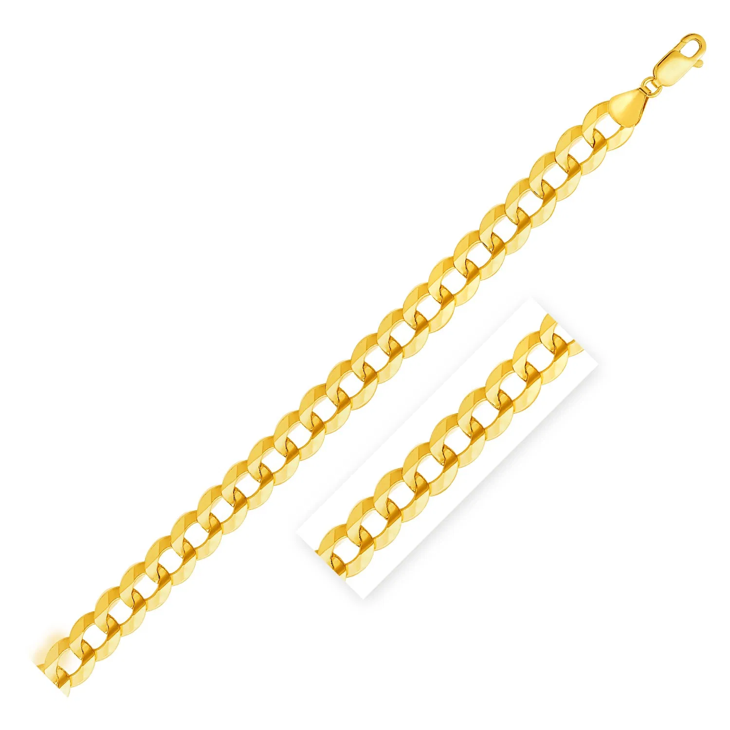 Solid Curb Chain in 14 Karat Gelbgold (11,23 mm)