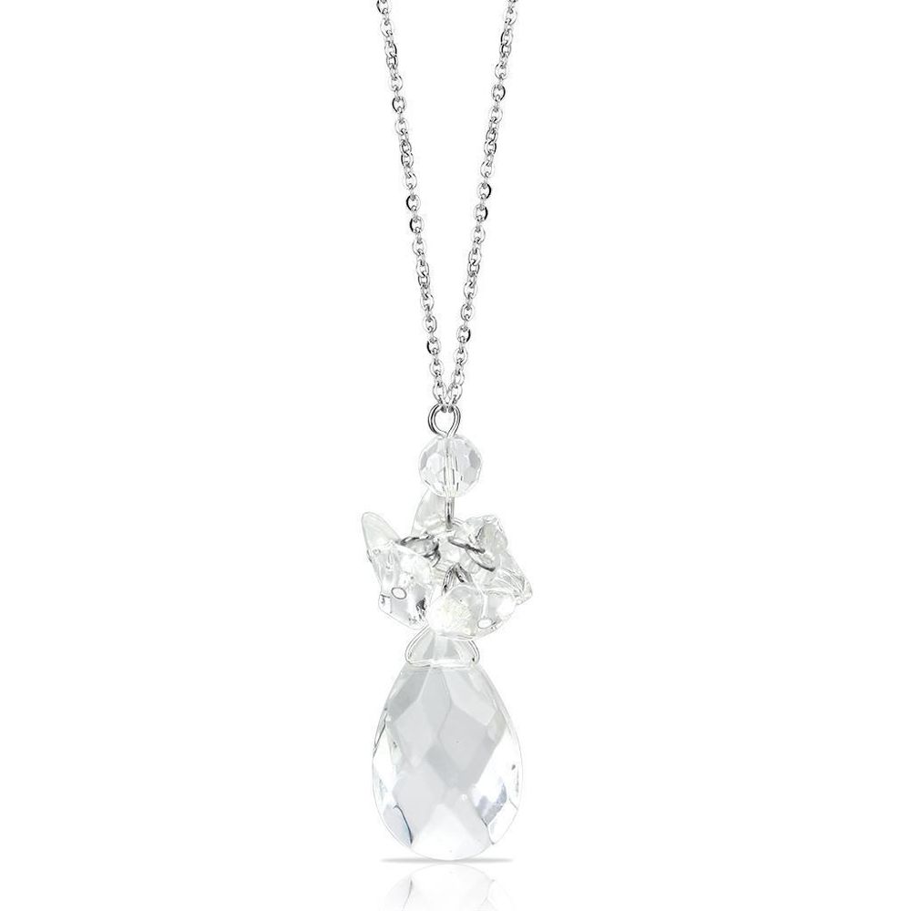 LO4711 - Rhodium-Brass - Kettenhänger mit AAA-Klasse CZ in Clear
