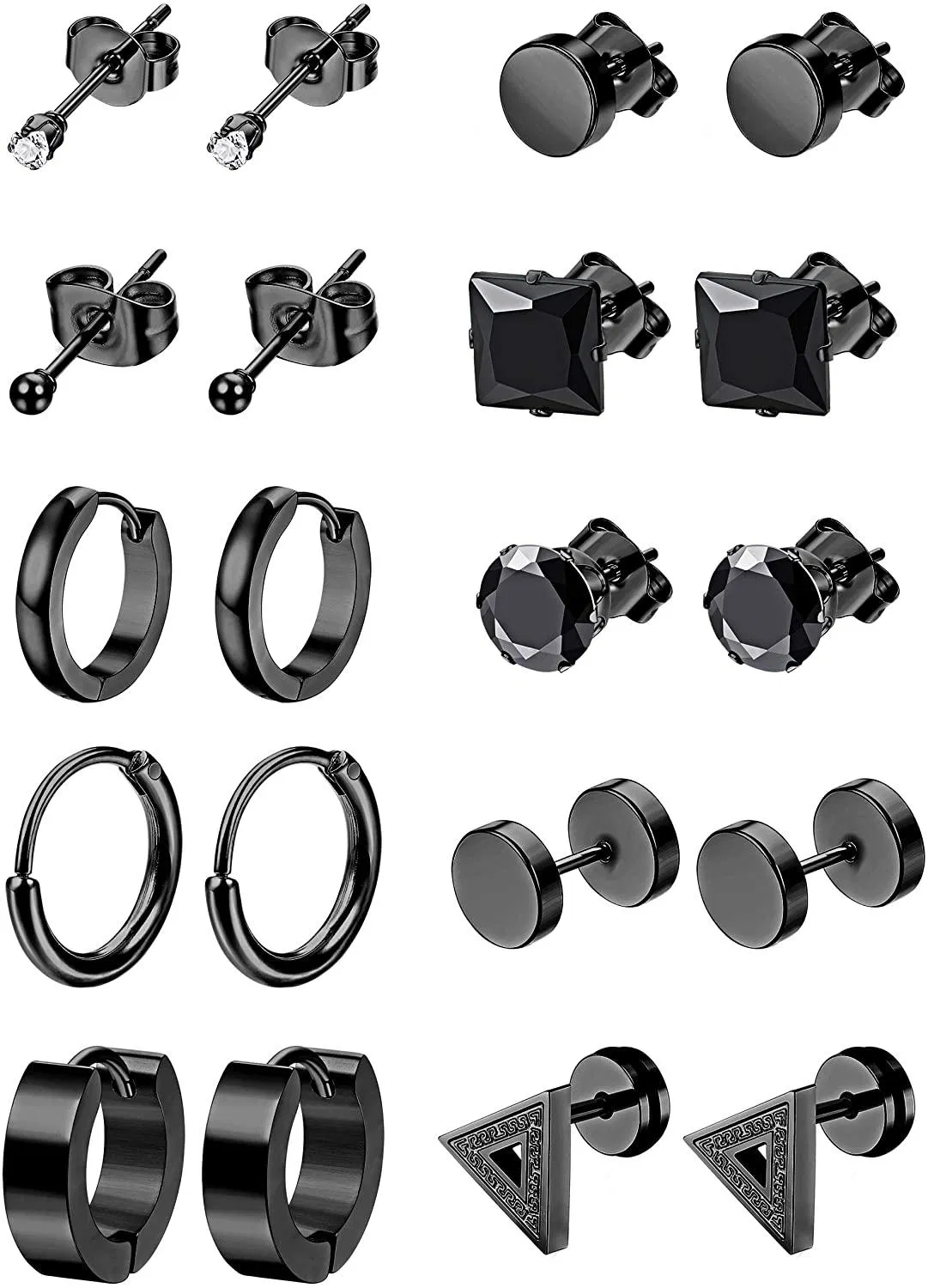 Edelstahl Ohrringe für Männer CZ Stud Ohrringe Tiny Ball Stud Ohrringe Knorpel Ohrringe Endloses Hoop Ohrringe für Männer