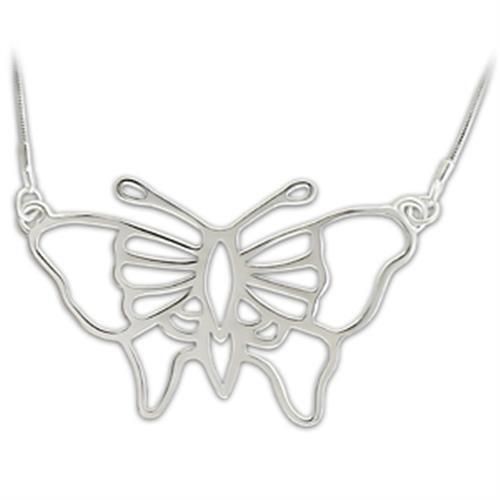 LO343 - Silber-Messing - Kette-Hänger ohne Stein