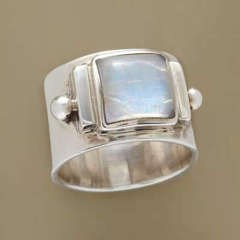 Vintage Moonlight Ring 925 Sterling Plated Frauen Legierung Schmuck Charms Schmuck Geschenk Geburtstag Geschenke für Frauen Frau Mädchen Ihr