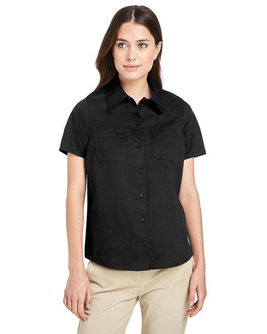 Ladies 'Advantage IL Short-Sleeve Work Shirt - BLACK - XS